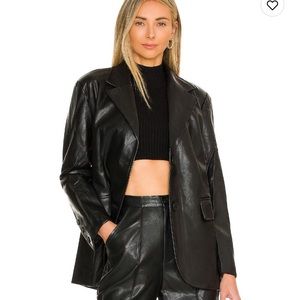 Black leather blazer